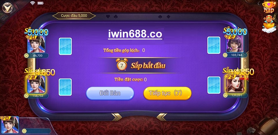 Phòng chơi ba cây tại IWIN86